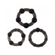 3 anillos-anillas negros para el pene 