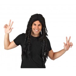 Peluca Rasta Negra Con Trenzas.