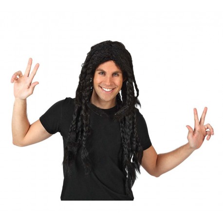 Peluca Rasta Negra Con Trenzas.