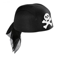 Gorro cascote de Pirata.Negro