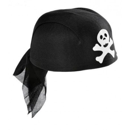 Gorro cascote de Pirata.Negro