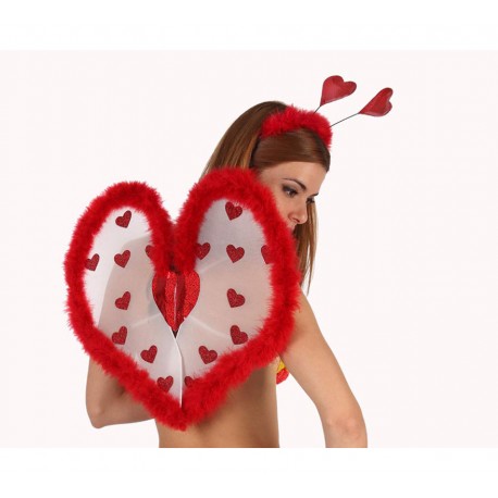 Alas con Corazones y Diadema.Cupido 
