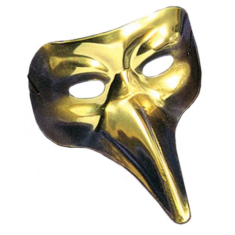 Antifaz Veneciano Pico Largo Oro imp.