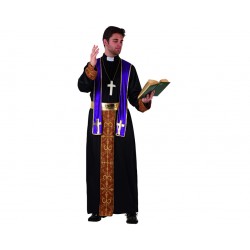 Disfraz de Obispo Diocesis con toga,morada.T-m-l