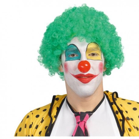 Peluca de Rizos,Verde. Ideal para Payaso.