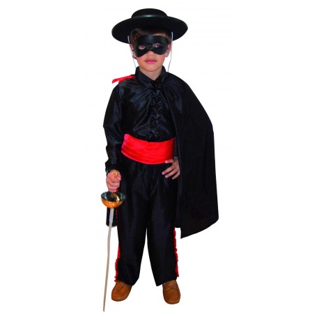 Disfraz del Zorro.Talla 7-9