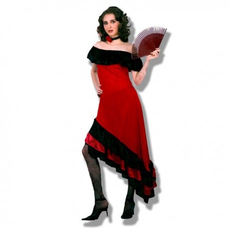 Disfraz de Flamenca Rojo.Talla M-L