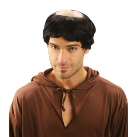 Peluca de Monje con Calva.Negra.