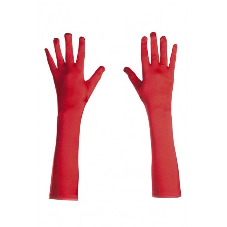 Guantes rojos Largos de 45 cm. Algodón