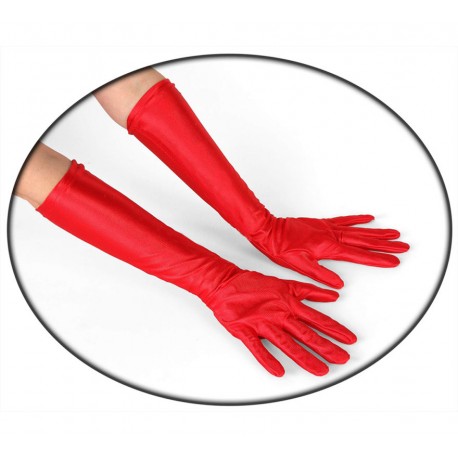 Guantes largo de color rojo.45cm