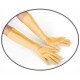 Guantes largo de color dorado,45cm.
