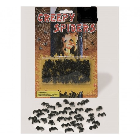Blister de 40 arañas para decoración de Halloween