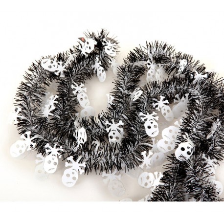 Espumillon Blanco y Negro con Calavaras,5 metros