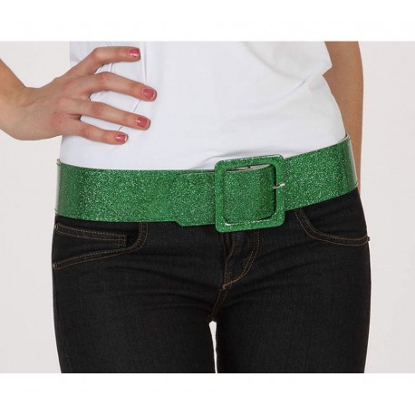 Cinturón o Correa brillante de color verde