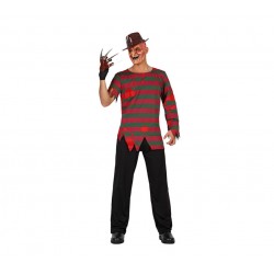 Disfraz del Asesino Freddy a rayas para hombre .Talla  XL