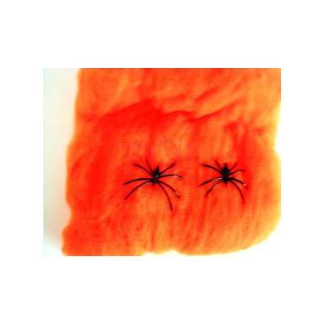 Telaraña Naranja con dos arañitas.20 GRS.
