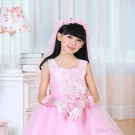 Velo de Novia con diadema,Rosa 