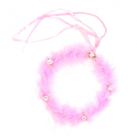 Corona o diadema de marabu Rosa.
