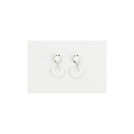 Pendientes de Sevillana.Blancos pequeños