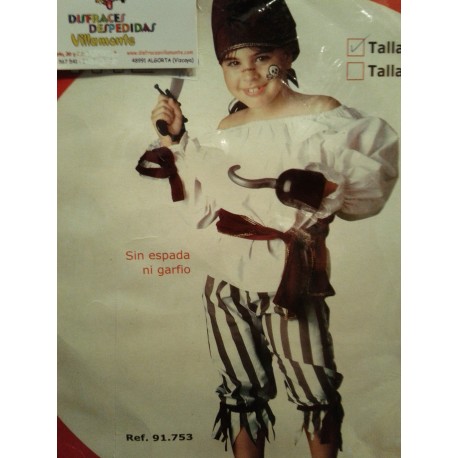 Disfraz de Pirata,chica.Talla 6