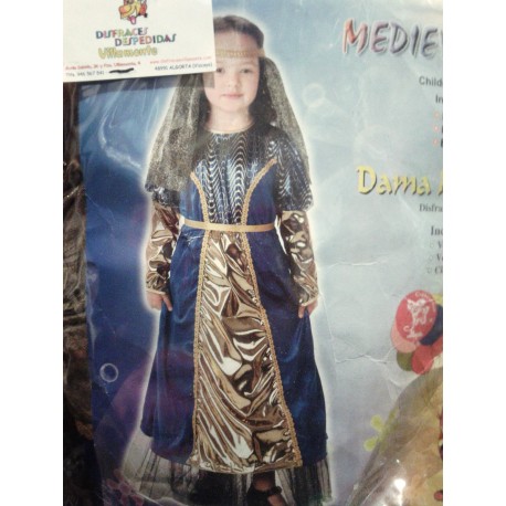 Disfraz Dama Medieval.Talla 7-10 años