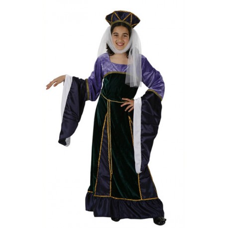 Disfraz de Princesa Medieval.Talla 7-9