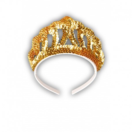 Corona de lentejuelas. Dorada