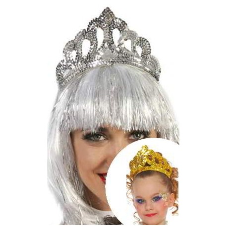 Corona de lentejuelas. Dorada