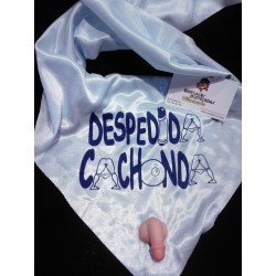 Pañuelo"Despedida Cachonda",Celeste con pene