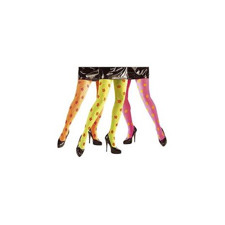 Medias-Panty amarilla con flor.Talla unica