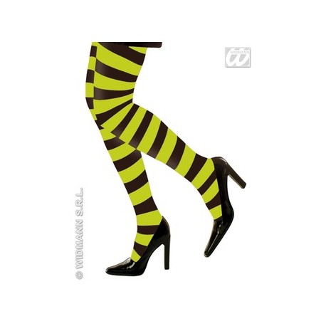 Medias-Panty, Neon Rayas Verdey negras.Talla unica