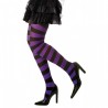 Medias-Panty,Morada rayas negras.Talla unica