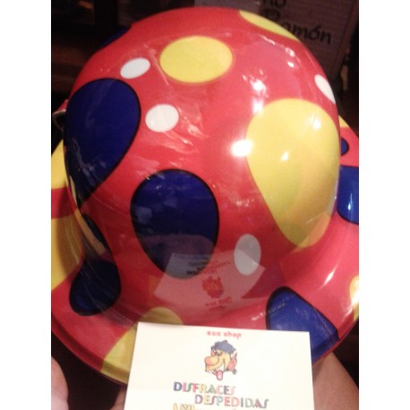 Sombrero Bombin ,pvc,colorines.Payaso