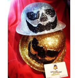 Sombrero Bombin Plata-Oro.Halloween