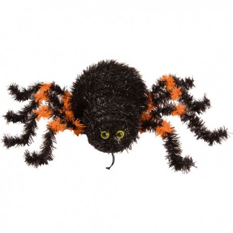 Araña negra y naranja  para colgar. Halloween  