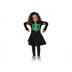 Disfraz de Esqueleto Verde niña,talla 10-12