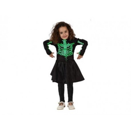 Disfraz de Esqueleto Verde niña,talla 10-12
