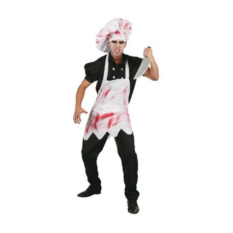 Disfraz de Chef o Cocinero Sangriento.Talla Unica.
