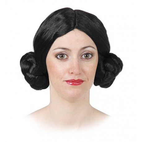 Peluca moño con moños laterales