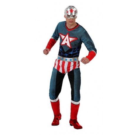 Disfraz Capitán América,Super Héroe. Talla M-L