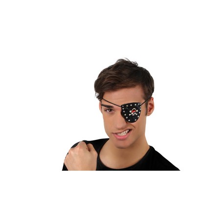 Parche Pirata. Negro con Tachuelitas