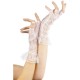 Mitones o guantes de encaje blancos