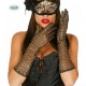 Guantes lentejuelas  negro y oro,45cm.