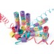 Serpentinas de papel.