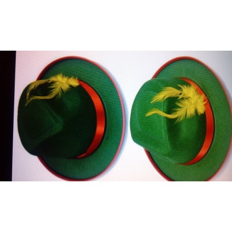 Sombrero de Tiroles.Fieltro Verde.Infantil