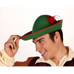 Sombrero de Tiroles ,Cazador o  Robin Hood.Fieltro Verde