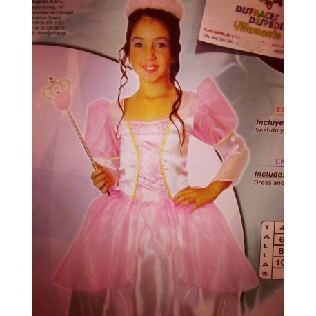 Disfraz Princesa Rosa.Talla 8