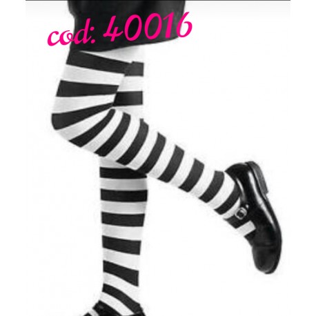 Medias-Panty,Infantil-Niña o Niño.  Blancas y  rayas negras.Talla unica