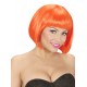 Peluca Naranja,corta con flequillo
