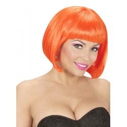 Peluca Naranja,corta con flequillo